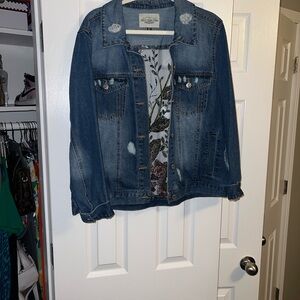 Vintage Inspired Jacket with Mesh floral back panel